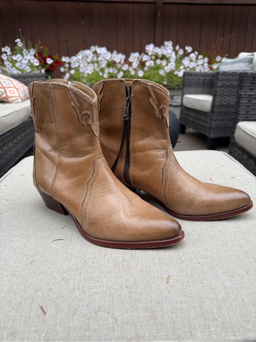 Free People Western Leather Ankle Boots